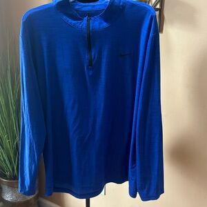 Nike Men's Royal Blue Dri-Fit Half Zip Long Sleeve Pullover